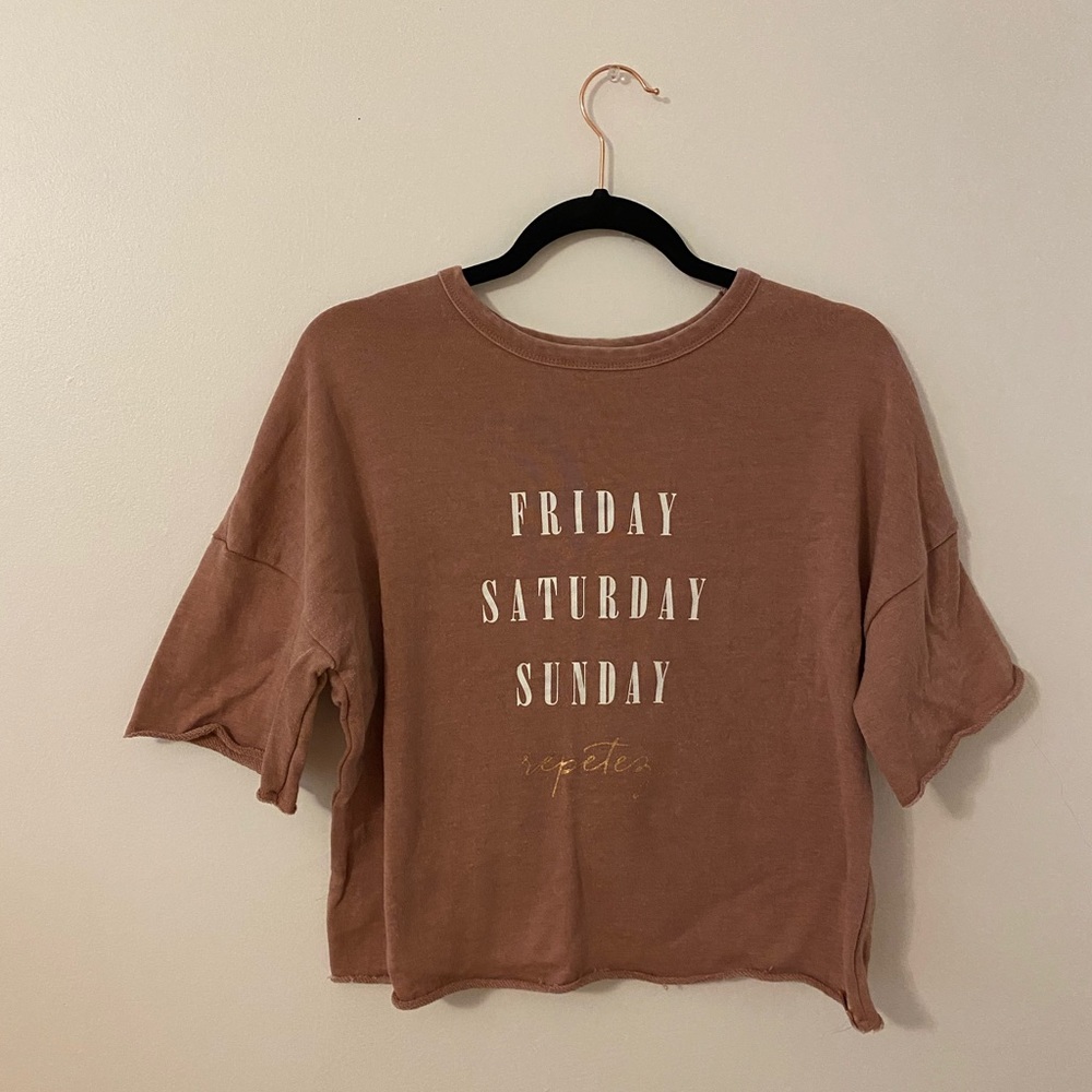 “Friday, Saturday, Sunday, Repeat” Crop Top